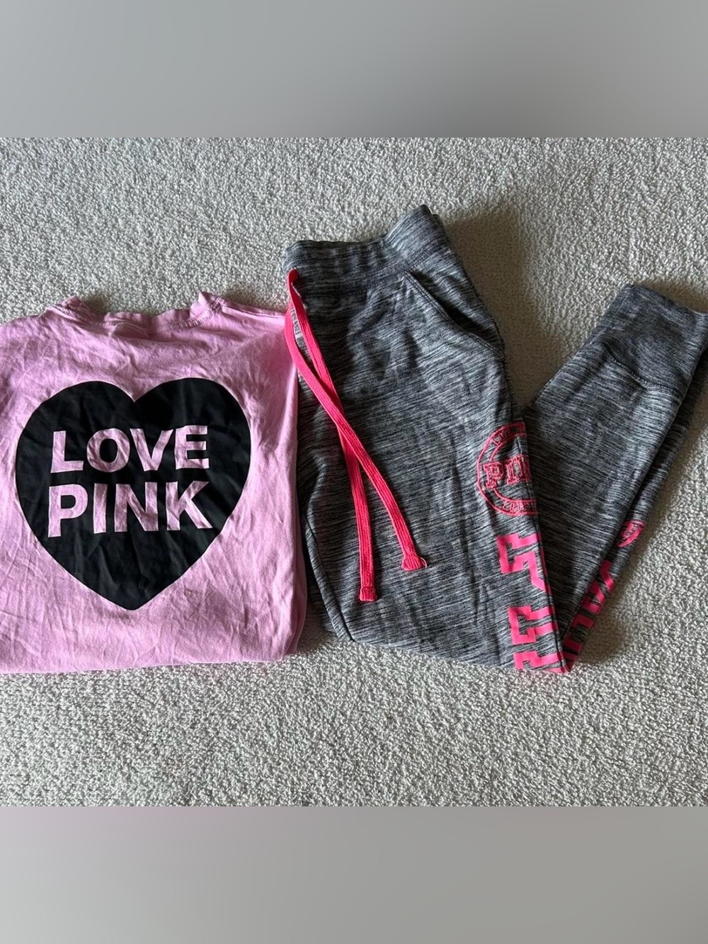Pink Victoria’s Secret shirt and pants bundle